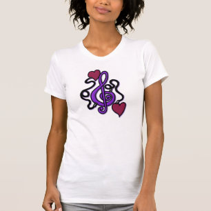 Conectado A La Camiseta De Nota Musical Morada