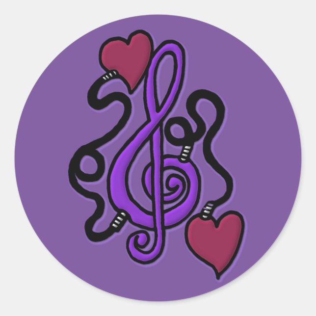 Conectado A Pegatinas De Music Purple Note (Anverso)