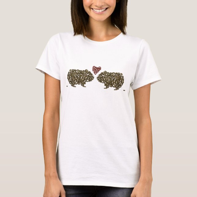 Conejillos de Indias en camiseta del amor (Anverso)