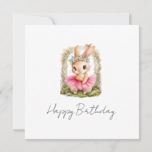 Conejito Bailarina Lindo Cumpleaños Personalizado 