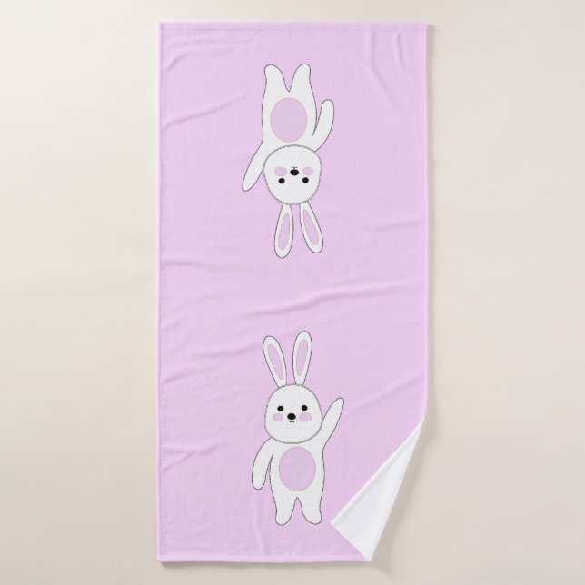 Conejito. Blanco y rosa (Toalla de baño)