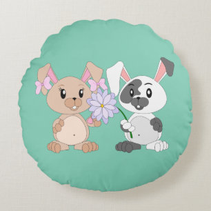 Conejito - Cojín decorativo redondo (16")