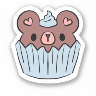 Conejito Cupcake Dulce Kawaii Pegatina