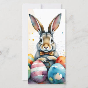 Conejito de Pascua con Huevos Pintados de Colores