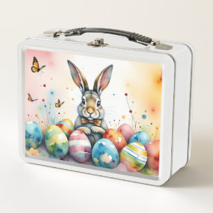 Conejito de Pascua con Huevos Pintados de Colores