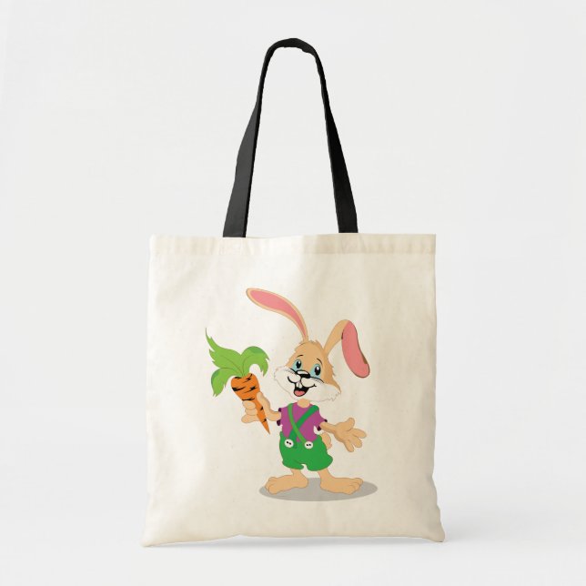 Conejito de pascua con la bolsa de asas de la (Frente)