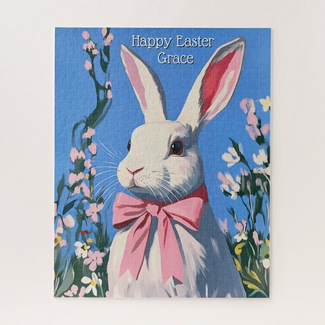 Conejito de Pascua Personalizado Rompecabezas Ador (Vertical)
