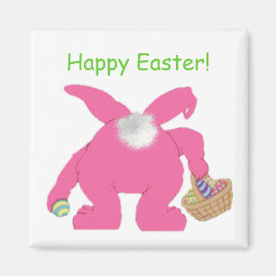 Conejito de pascua rosado - imán
