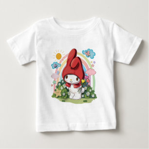 Conejito del bosque lindo y camiseta de bebé de fl