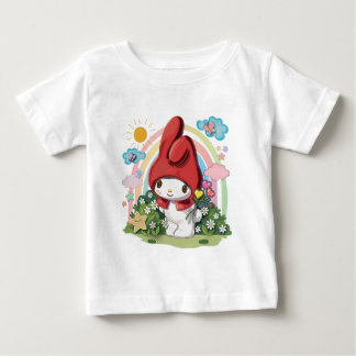 Conejito del bosque lindo y camiseta de bebé de fl