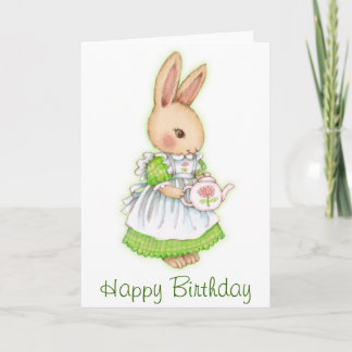 Conejito del té - tarjeta de cumpleaños linda del