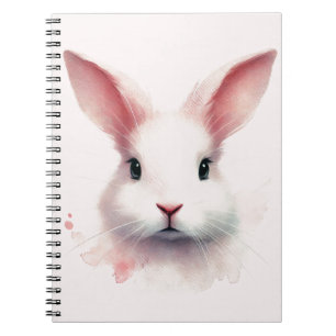 Conejito dulce : Cuaderno de espiral rosada Pastel