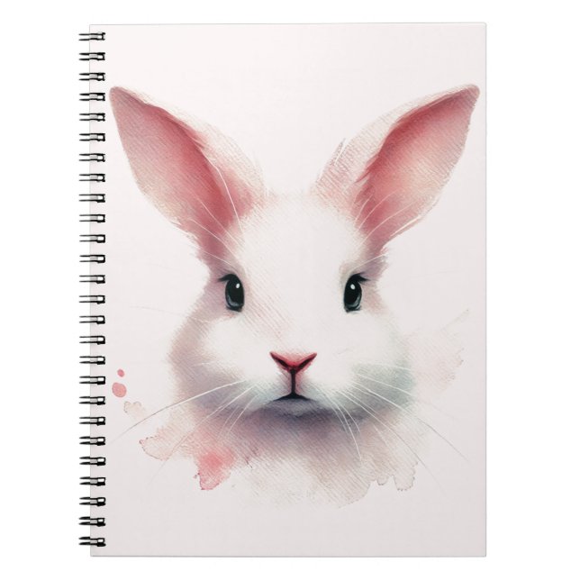 Conejito dulce : Cuaderno de espiral rosada Pastel (Frente)