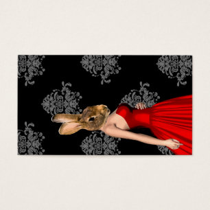 Conejito en vestido rojo