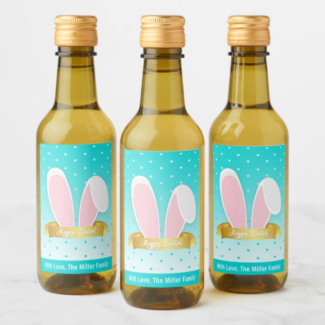 Conejito feliz de pascua orejas Verde azulado mini (Botellas)