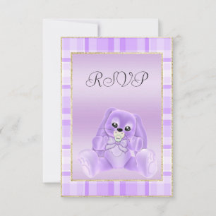 Conejito Lila Adorable RSVP para Baby Shower