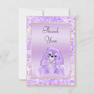 Conejito Lila Adorable Tarjeta de Agradecimiento p