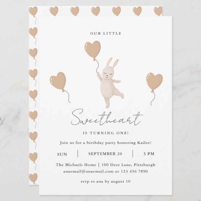 Conejito lindo nuestro pequeño amor se está volvie (Anverso / Reverso)