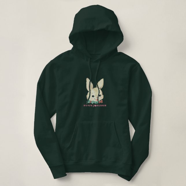 Conejito Lindo Sudadera con Flores Dulce Conejito (Diseño del anverso)