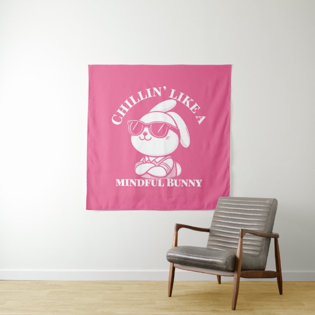 "Conejito Mentiroso" Tapiz rosa estético (In situ)