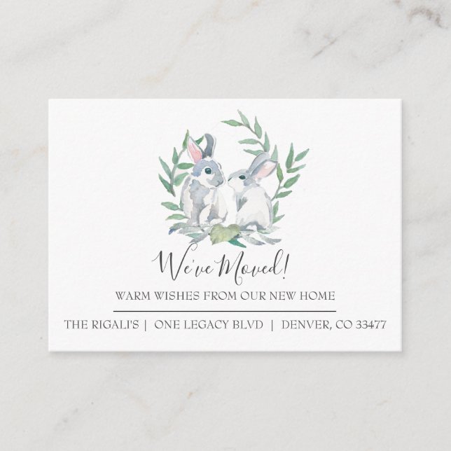 Conejito nuevo hogar Invitación móvil (Anverso)