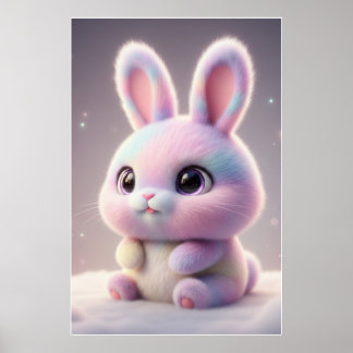 Conejito pastel adorable – Arte de cartel de conej