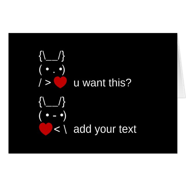 ¿conejito quieres esto? / Personalizable ASCII Tex (Anverso (Horizontal))