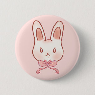 Conejito Rosa Hermoso Broche de Botón