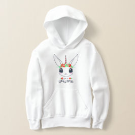 Conejito Unicornio Blanco Adorable 🦄Sudadera con