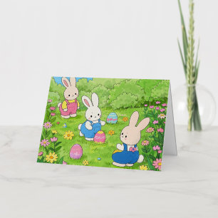 Conejitos de Pascua personalizados escondiendo hue