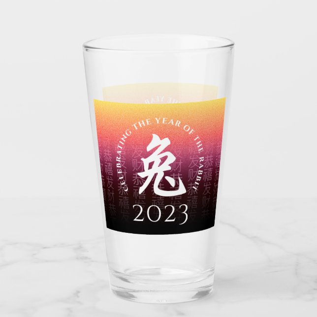 Conejo 兔 Oro Rojo Símbolo chino zodiaco lunar (Anverso)