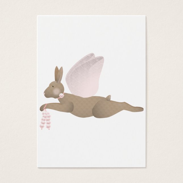 Conejo Ángel Marrón Con Alas Rosa (Frente)