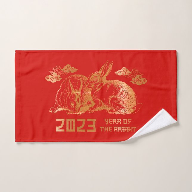 Conejo Año Nuevo Zodiaco Chino (Toalla de mano)
