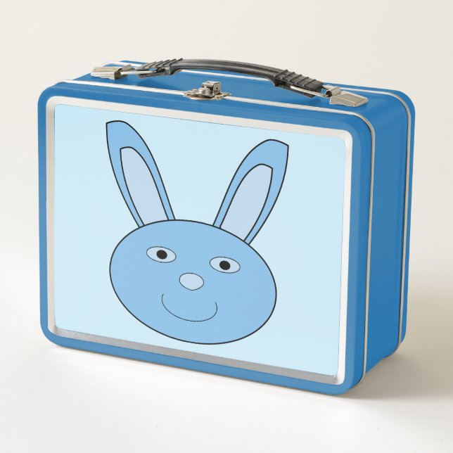 Conejo Azul Cara de Niño Primavera Pascua (Anverso)