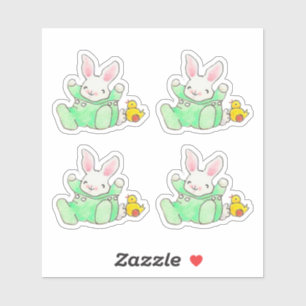 Conejo bebé con Pegatina de polluelo