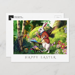 Conejo blanco   Alicia en la postal de Pascua de M