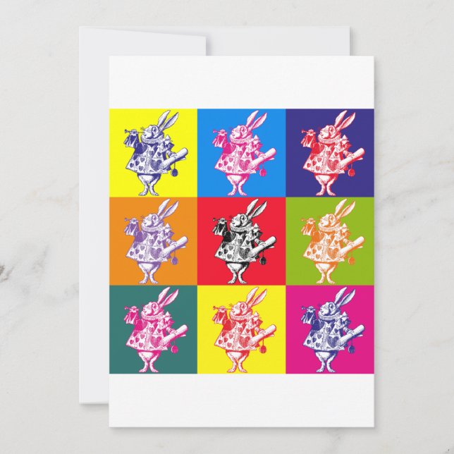 Conejo blanco de arte pop (Anverso)