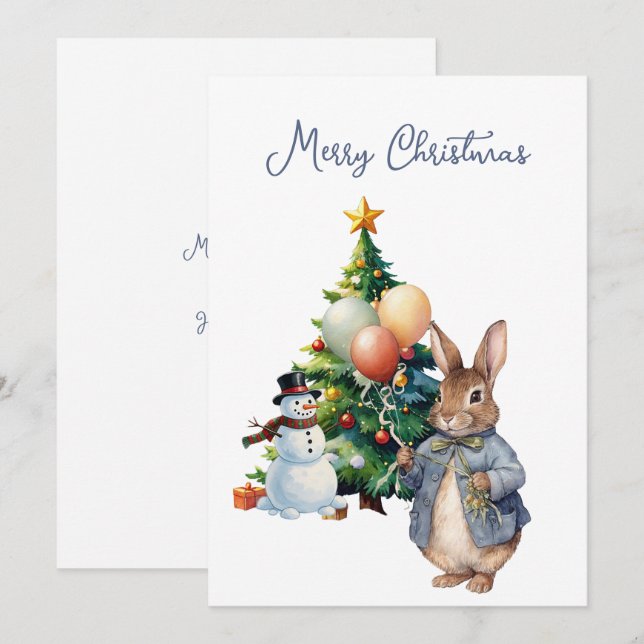 Conejo Bunny regordete de Navidad (Anverso / Reverso)