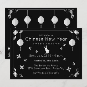 Conejo chino de año nuevo con origami, invitación 