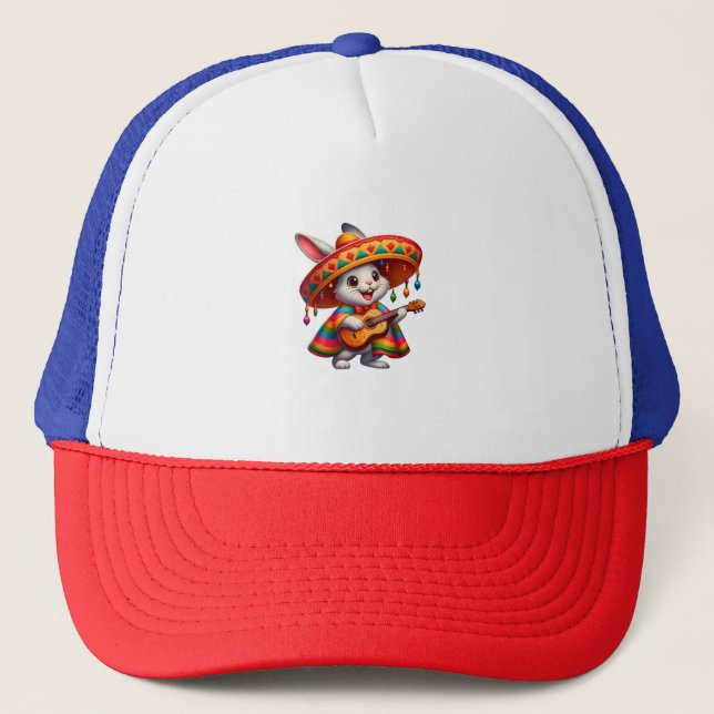 Conejo Cinco de Mayo con Sombrero Mexicano (Anverso)