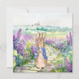Conejo clásico camino de lavanda empedrado