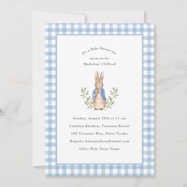 Conejo Clásico de Cuento de Hadas Azul Invitación  (Anverso)