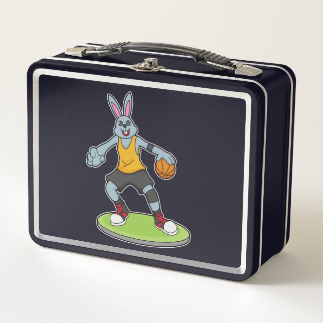Conejo como jugador de baloncesto con baloncesto (Anverso)