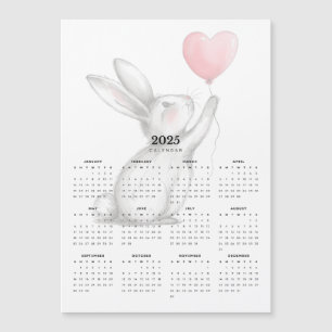 Conejo con calendario magnético de globos en forma