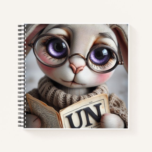Conejo con gafas y un libro   (Anverso)