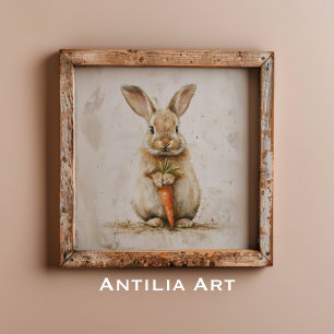 Conejo con pintura de zanahoria Arte caprichoso de