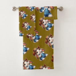 Conejo con ropa de vaca con Gorra y overoles