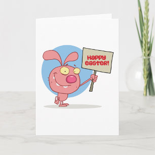 Conejo con tarjetas de felicitación de Rótulo de P