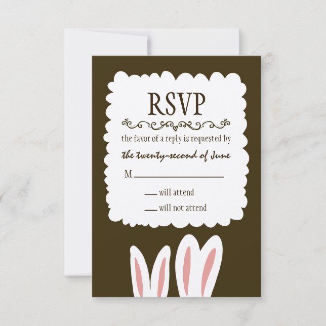 Conejo conejo de bodas de conejo RSVP (Anverso)