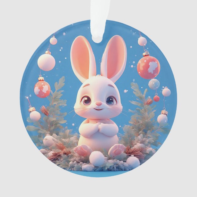 Conejo Cute rodeado de decoraciones (Anverso)